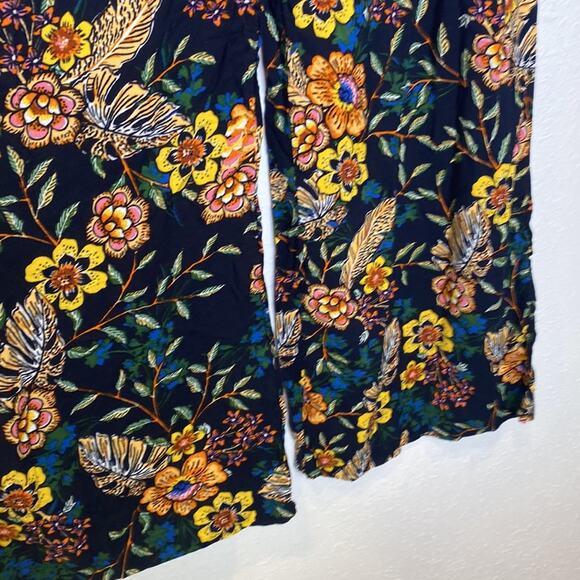 Miss Selfie Wide Leg Floral Casual Boho Stretchy Pants Rayon EUC Sz XL Rayon - Picture 2 of 13